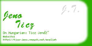 jeno ticz business card